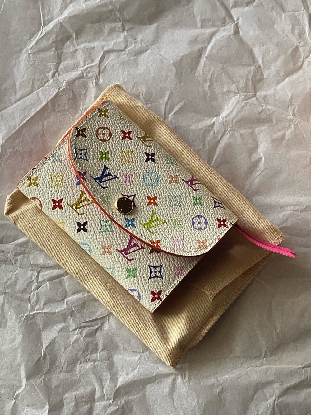 Authentic new LV X TM Monogram Multicolor Rosalie Coin Purse White Kawaii Pink - Picture 3 of 16